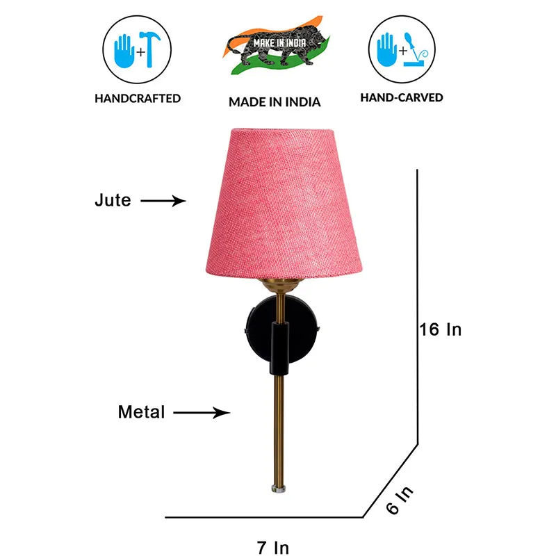 Beryll Jute Wall Lamp - Pink media 6