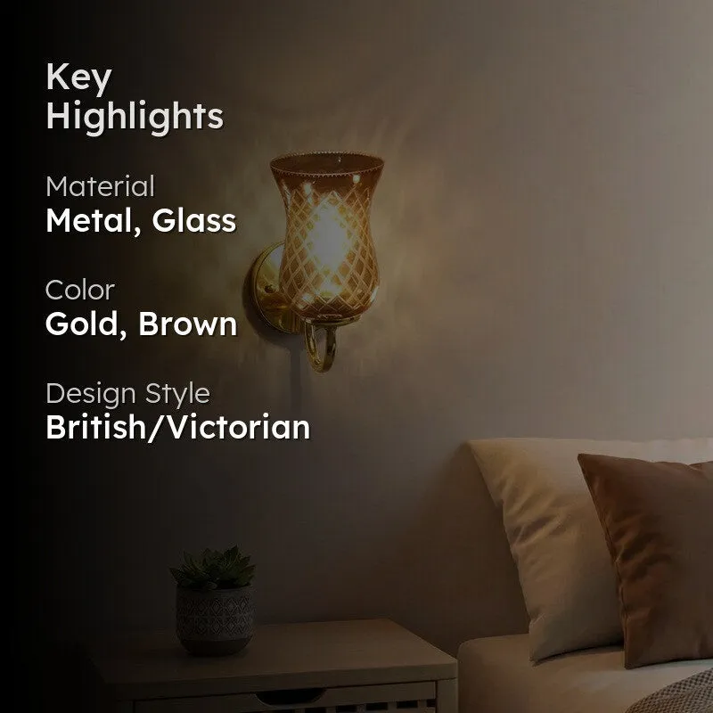 Honey Glow Gold Tulip Glass Wall Lamp media 2