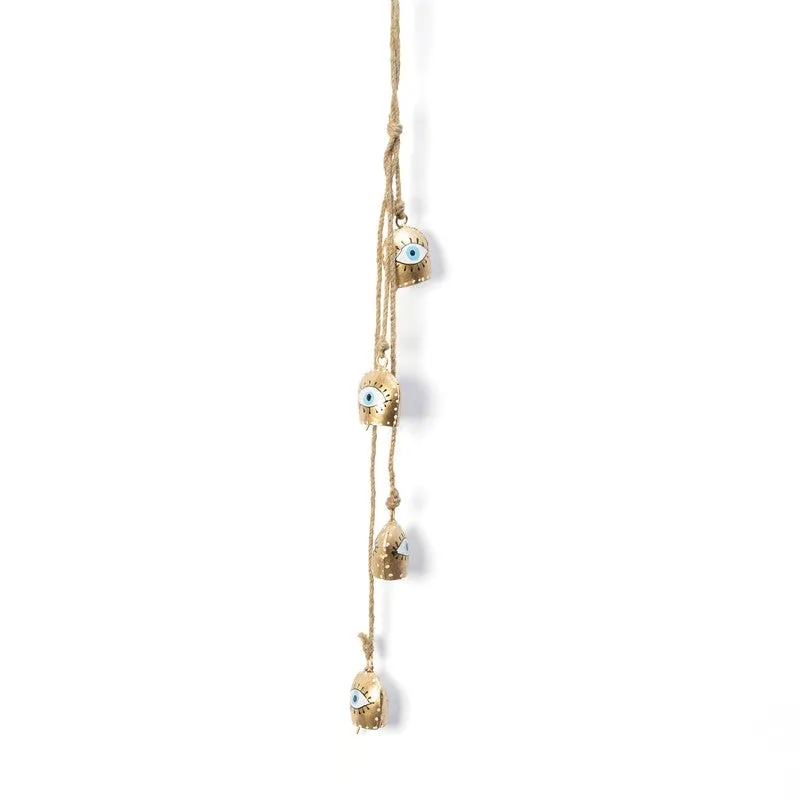 Golden Evel Eye Decorative Hanging Bell - Set Of Five media 3