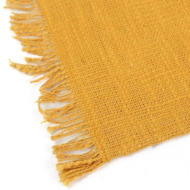 Elegant Yellow Cotton Table Runner - Set Of Two media 5