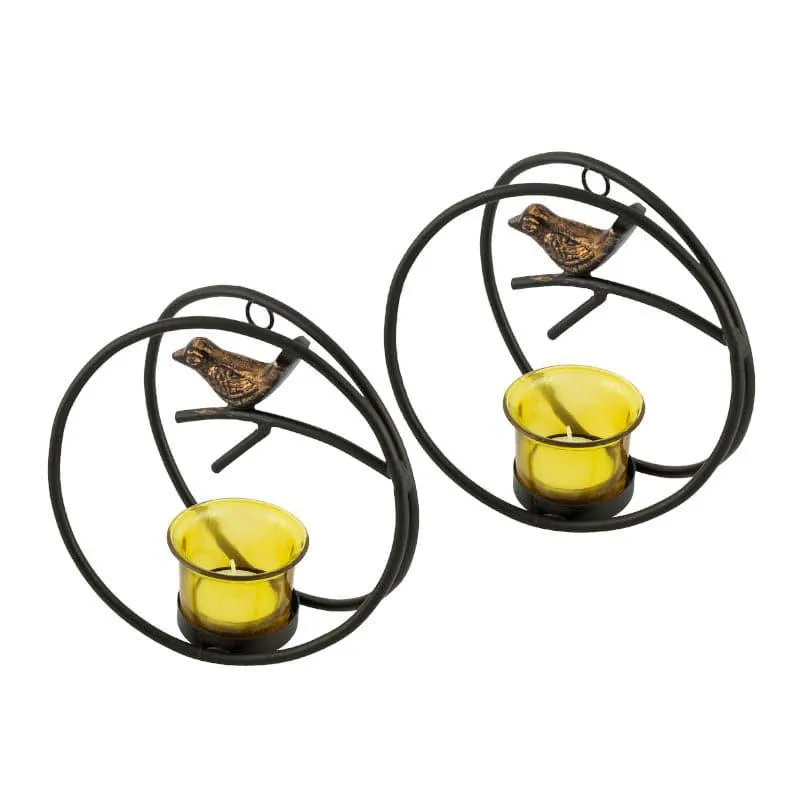 Bird Ring Candle Holder (Yellow) - Set Of Two media 3