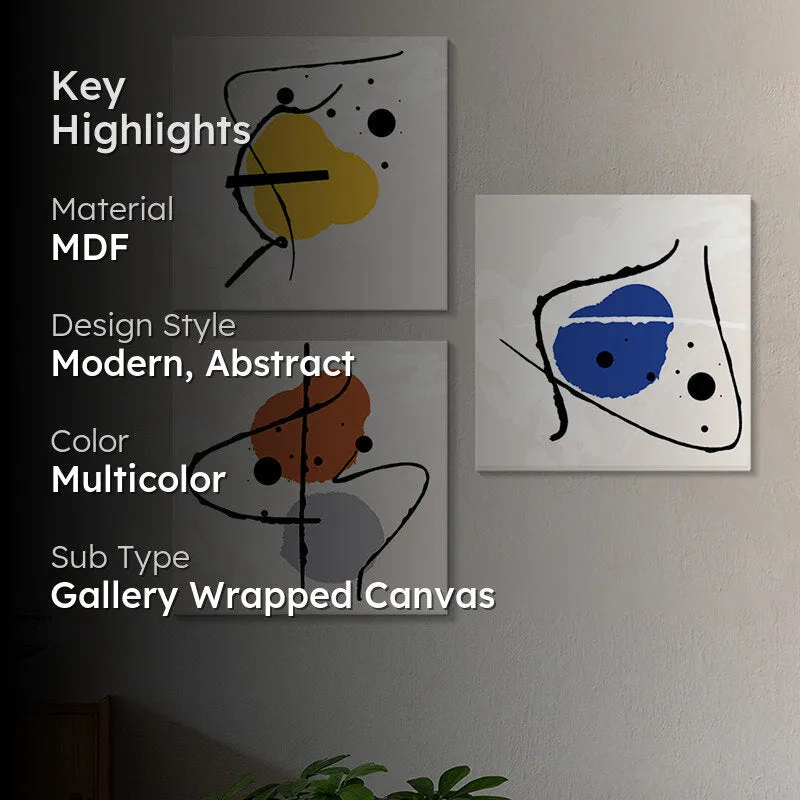 Yuro Abstract Wall Painting - Set Of Three media 2