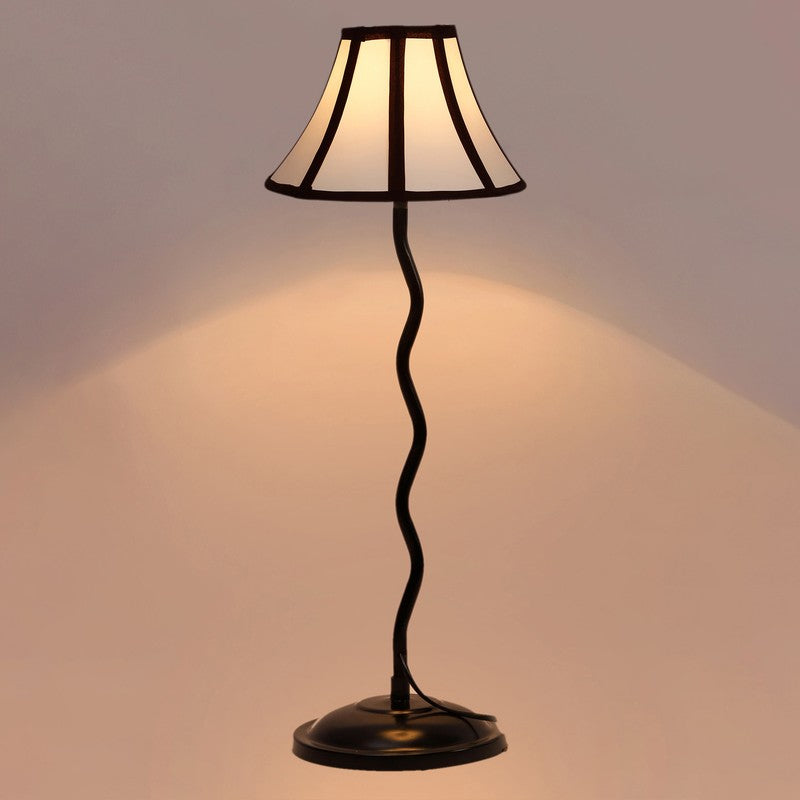 Amberal Cotton Table Lamp With Iron Base - White