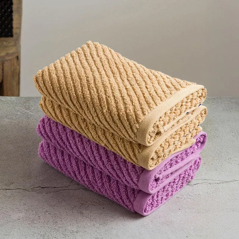 Nautica Riviera Soft Cotton Hand Towel (Light Tan & Lilac) - Set Of Four media 4