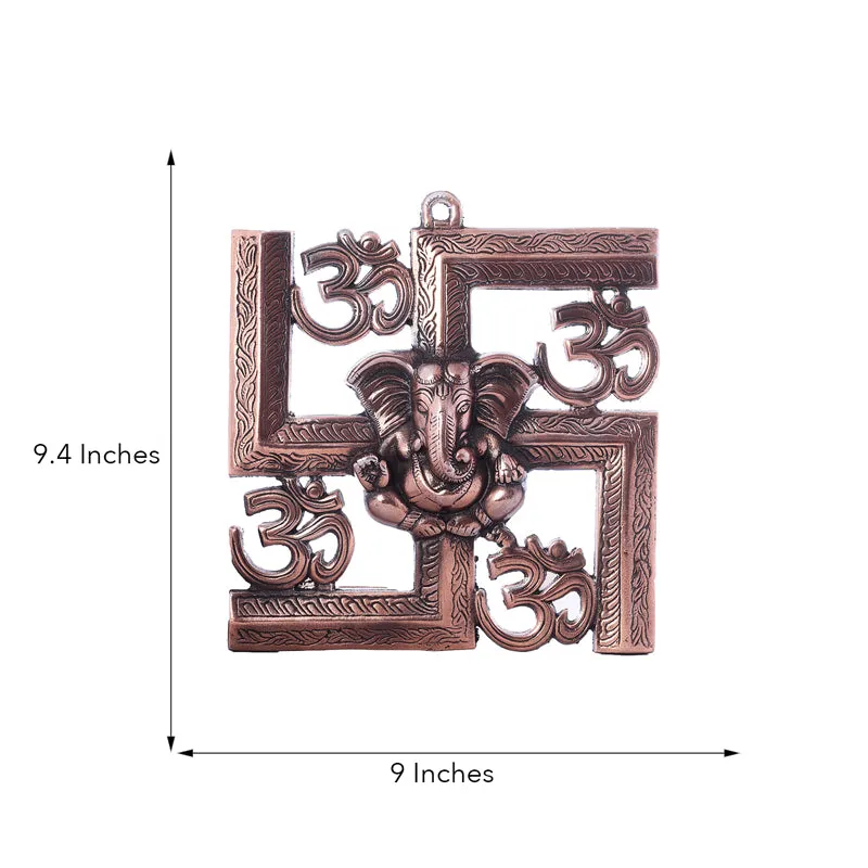 Swastika Om Religious Metal Wall Accent - Bronze media 5