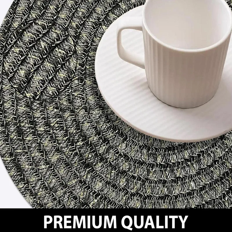 Onyxa Round Black PVC Table Mats - Set Of Four media 6
