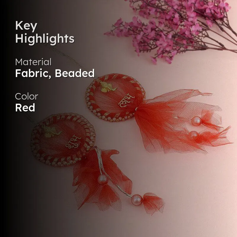 Karishma Fabric Latkan (Red) - Set Of Two media 2