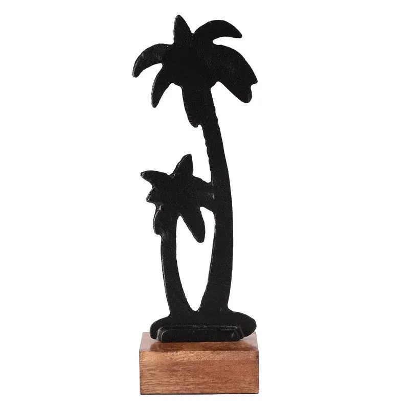 Shadow Palm Tree Aluminium Showpiece - Black media 5