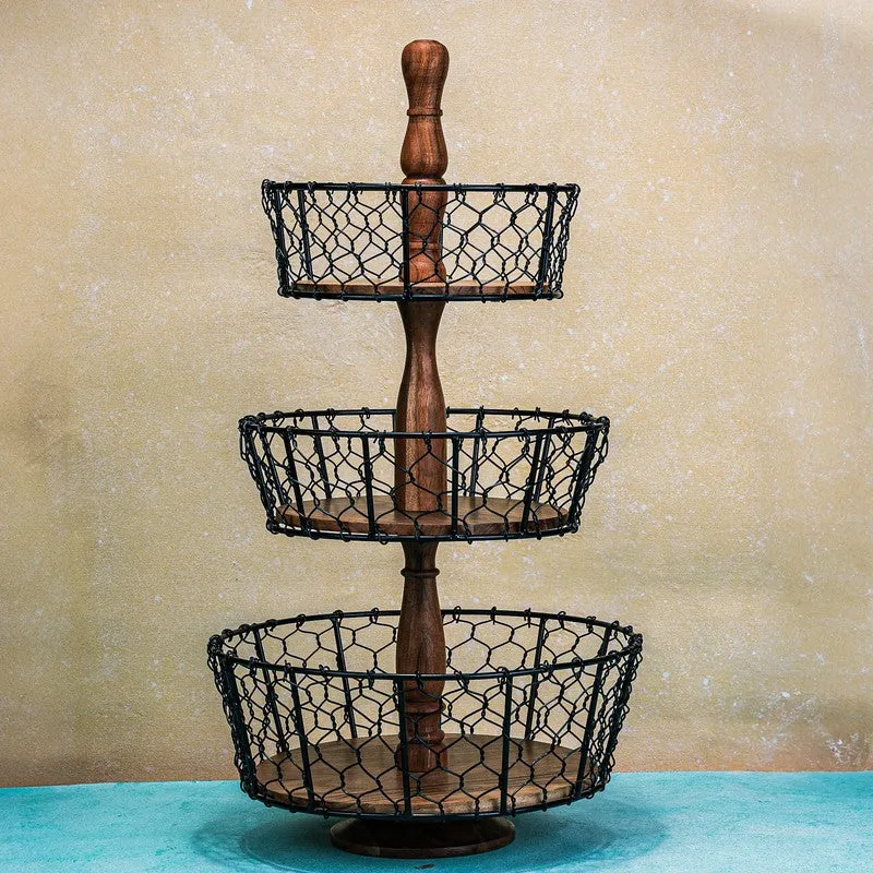 OrchardStack Metal Three-Tier Fruit Basket media 7
