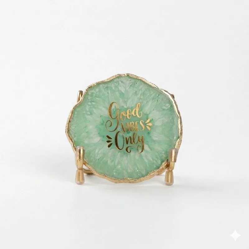 Good Vibes Agate Showpiece - Green media 4