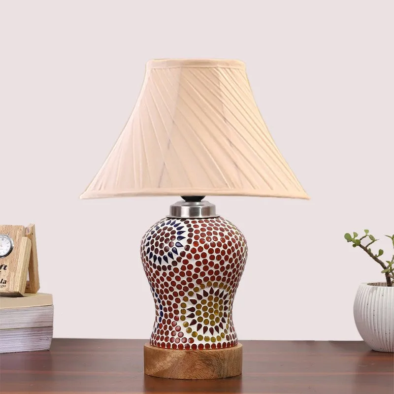 Aranya I Pleated Wooden Table Lamp - Multicolor media 4