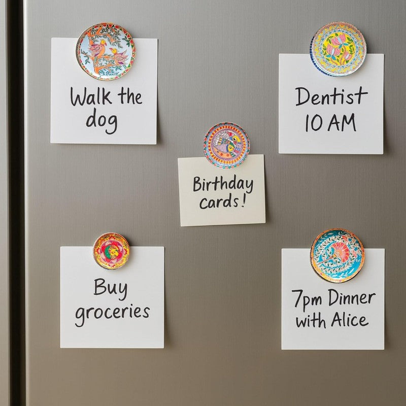 Madhubhani Garden Fridge Magnet - Set Of Five media 5