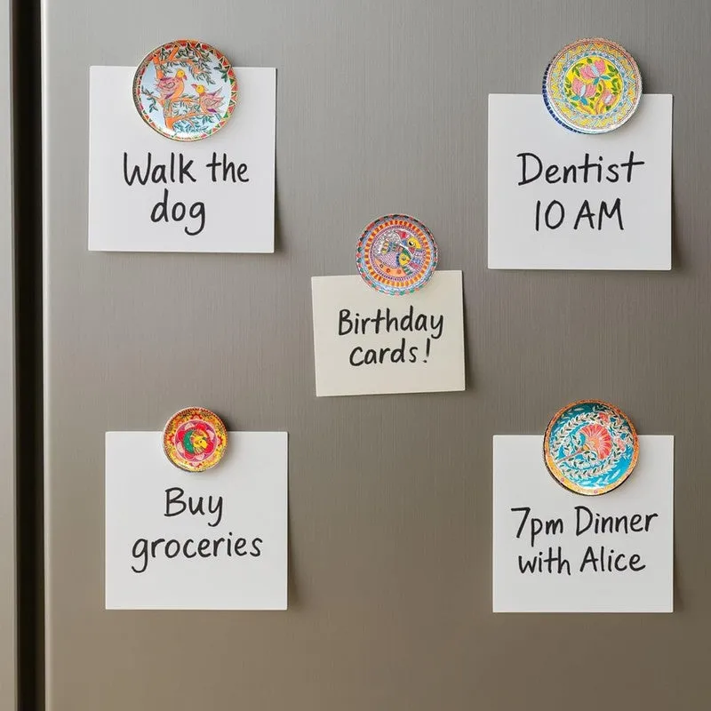 Madhubhani Garden Fridge Magnet - Set Of Five media 5