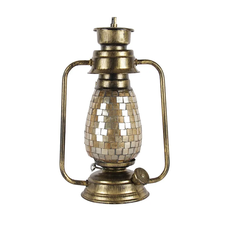 Avina Mosaic Lantern Iron Table Lamp - Gold media 4