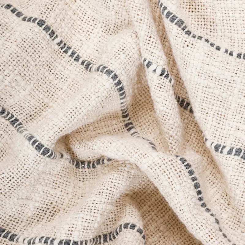 Flint Twist Striped Throw - Off White & Grey media 4