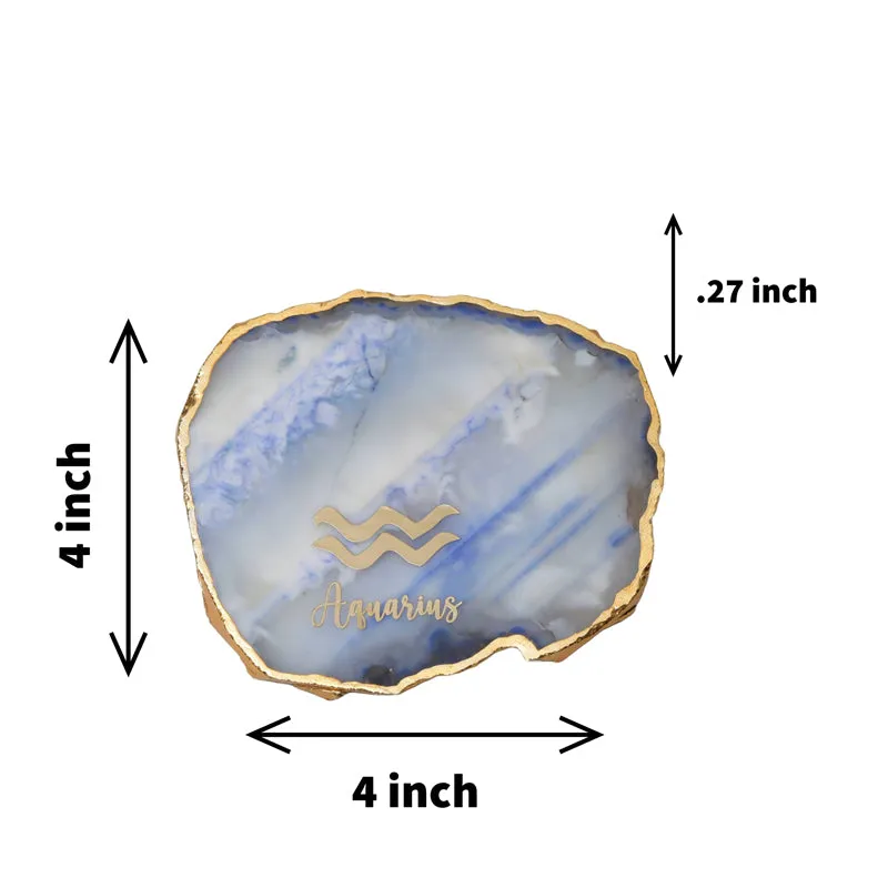 Aquarius Agate Coaster - Blue media 5