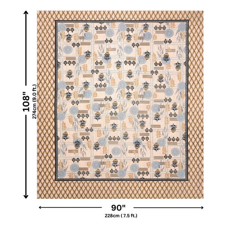 Jardin Joy Floral Cotton  Bedsheet (Beige) - 140 TC media 6