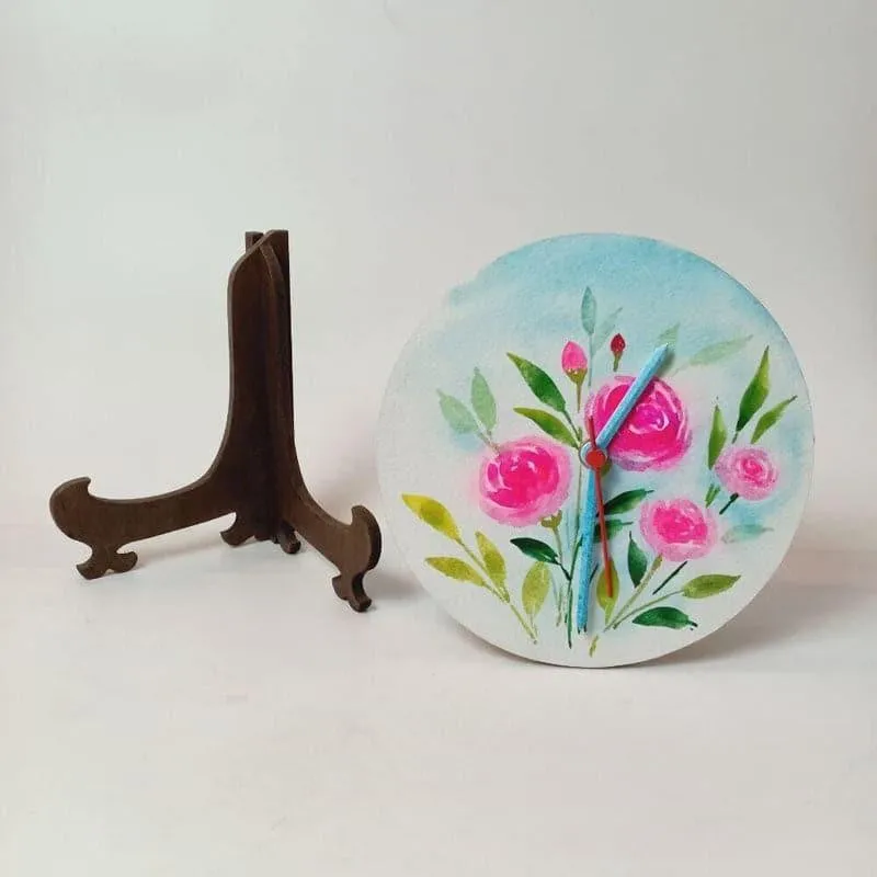 Parcha Blossom Handpainted Table Clock media 5