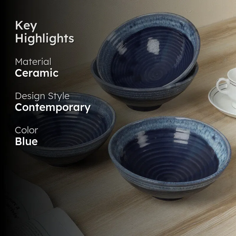 Hostella Table Serving Bowl (Blue,700 mL Each) - Set Of Four media 2