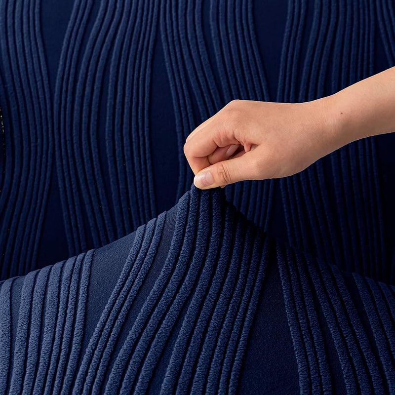 Velvet Night Solid Sofa Cover - Navy Blue media 5