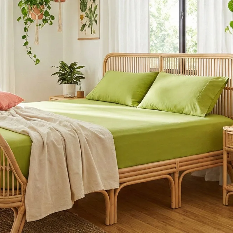 Cotton Candy Cotton Bedsheet (Moss Green) - 210 TC media 1