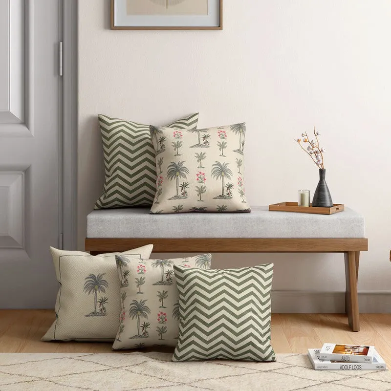 Chevron Palms Cushion Cover - Set Of Five media 3