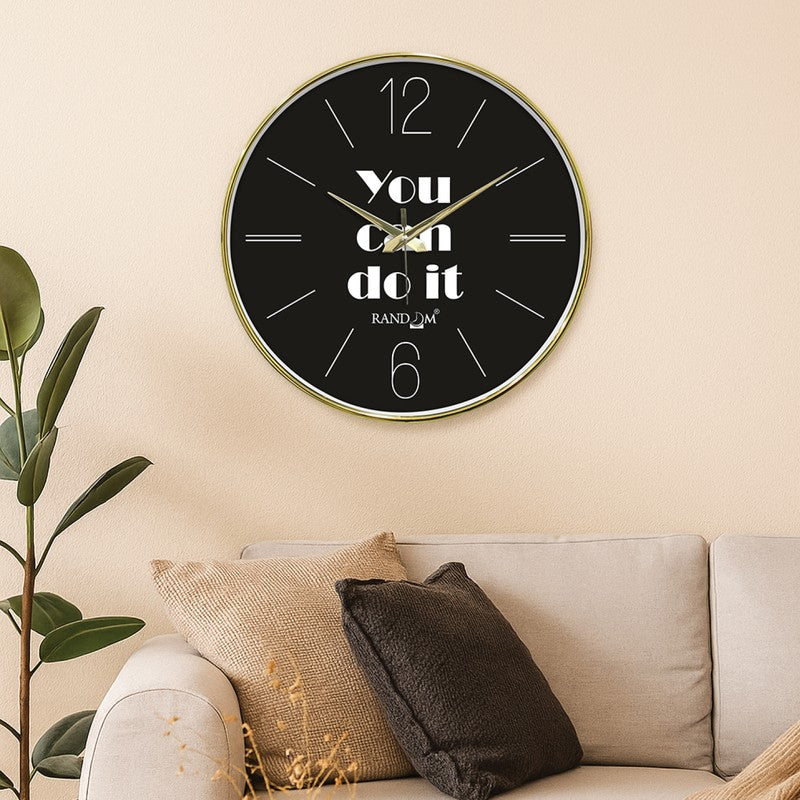 You Can Do It Round Analog Wall Clock - Black