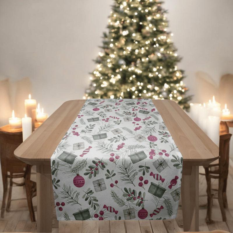 Holiday Doodles Cotton Canvas Table Runner