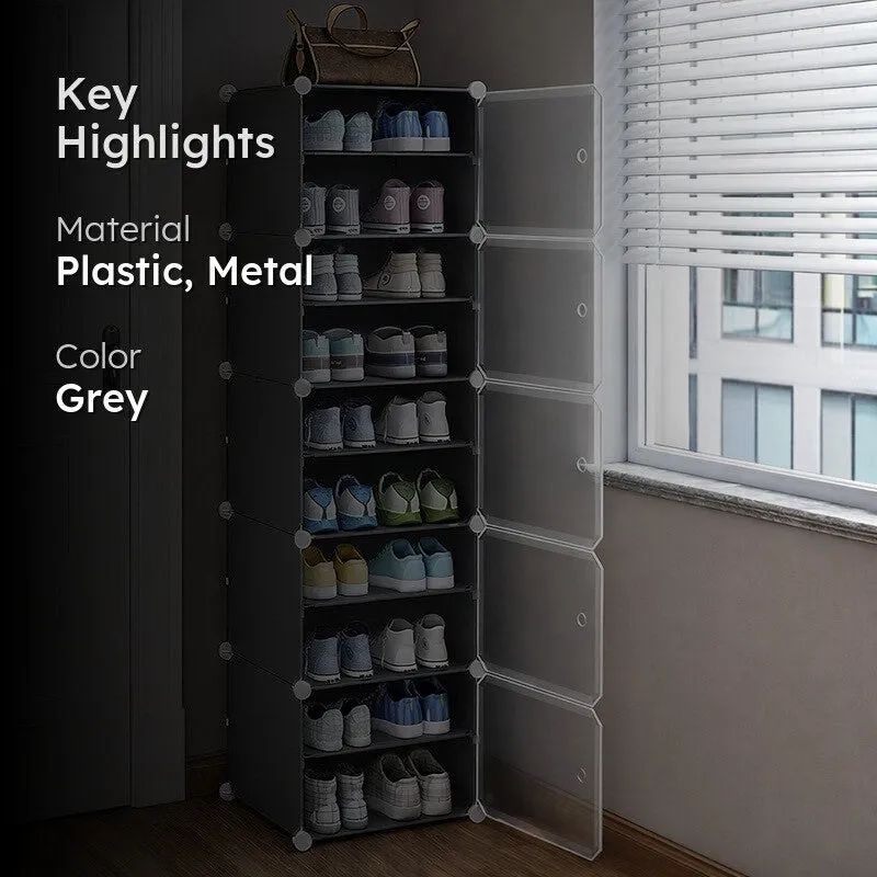 SlimWay Grey Plastic & Metal Shoe Racks - 2