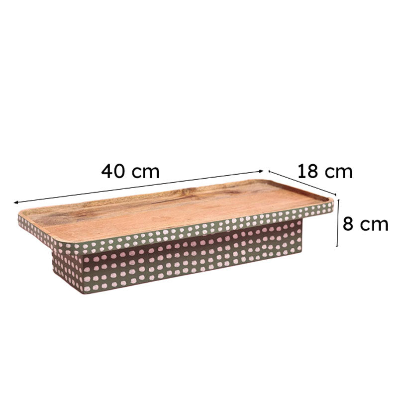 Dot Matrix Handpainted Wood Platter media 7