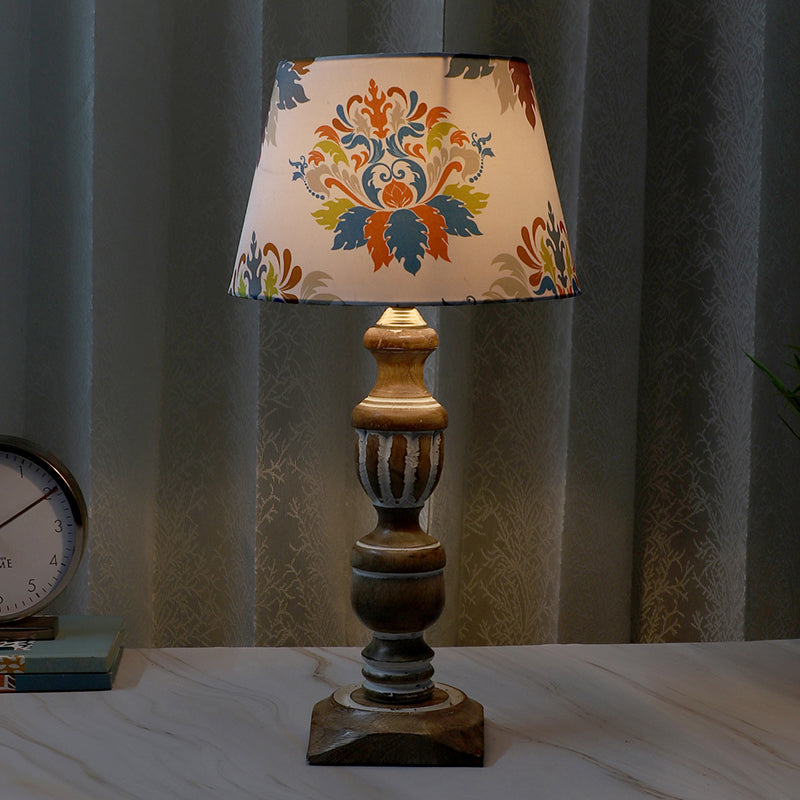 Nordlys Totem Printed Mango Wood Table Lamp - Multicolor