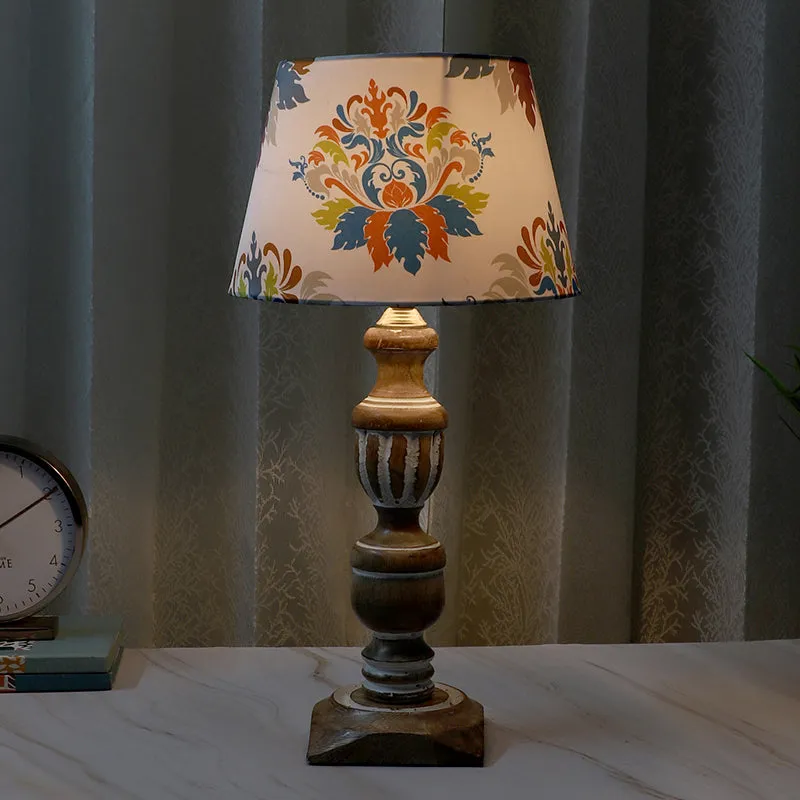 Nordlys Totem Printed Mango Wood Table Lamp - Multicolor media 1