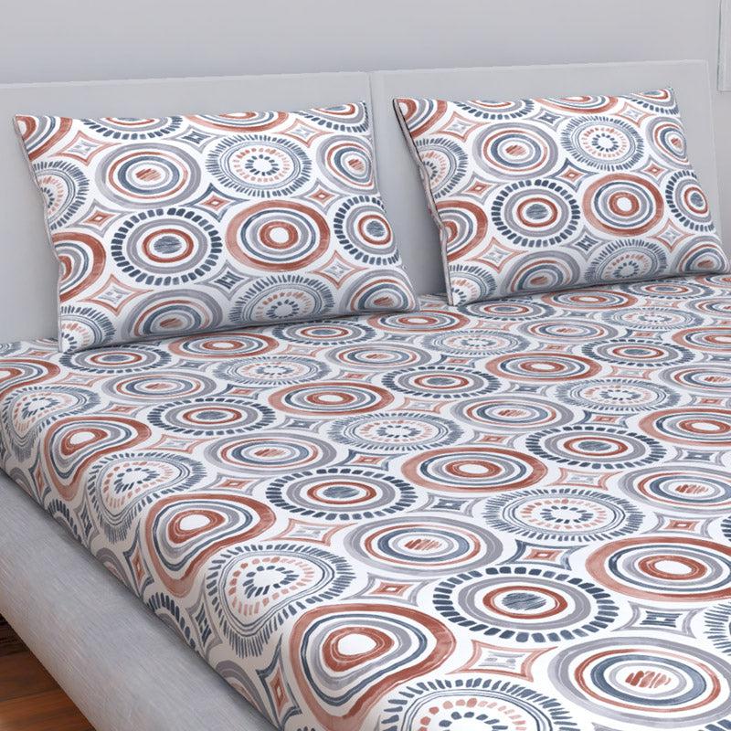 Himeya Comfort Percale Africana Cotton Bedsheet (Red,Blue) - 120 TC media 3