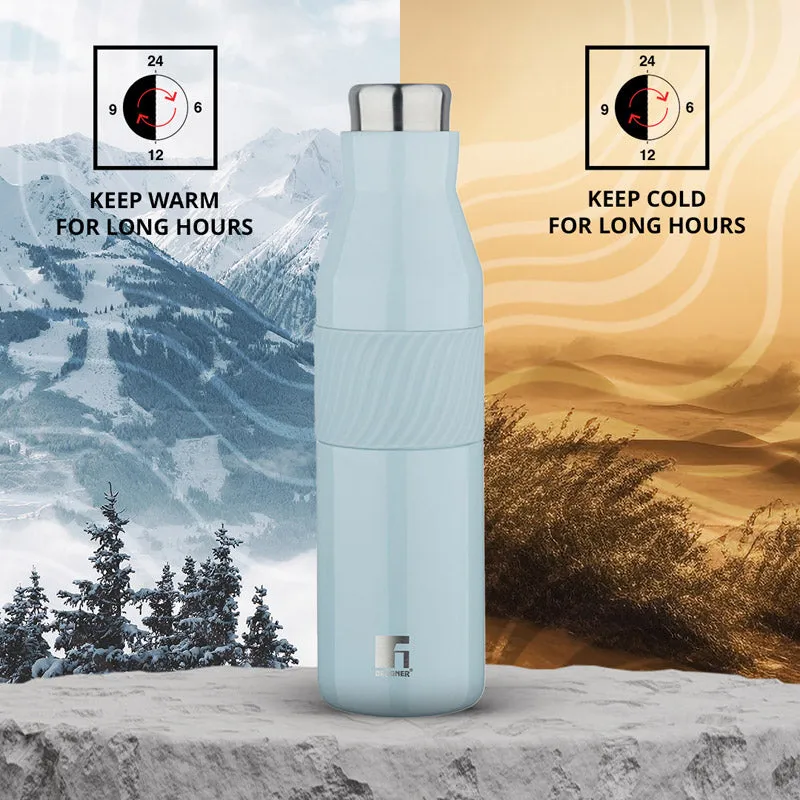 Bergner Walking Grip And Go Thermosteel Hot And Cold Bottle (Blue) - 600 mL media 3