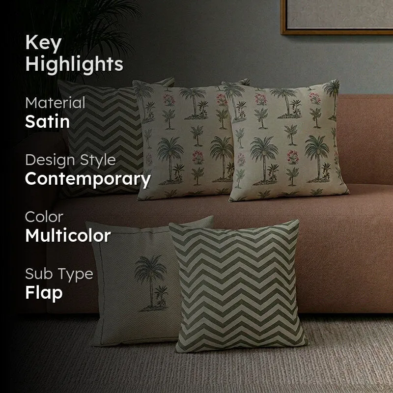Chevron Palms Cushion Cover - Set Of Five - 2