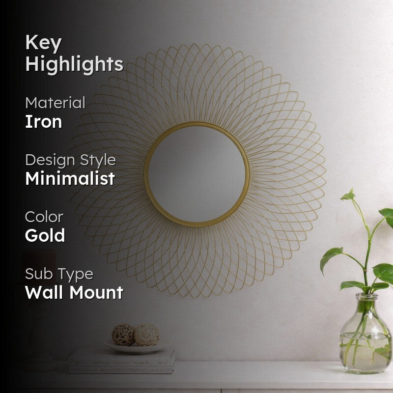 Meher Gold Wall Mirror media 2