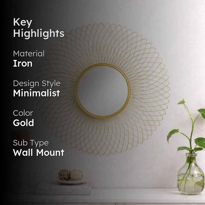 Meher Gold Wall Mirror media 2