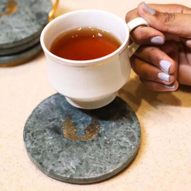 Lina Green Marble Coaster - Set Of Four media 1