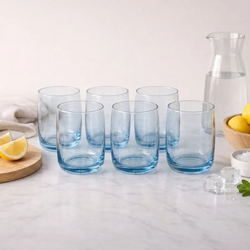 Pasabahce Aspen Whiskey Glass (Skyblue) (280 mL ) - Set Of Six media 3