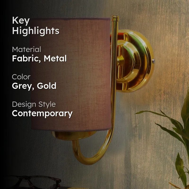 Galora Hepa Fabric & Metal Wall Lamp - Grey media 2