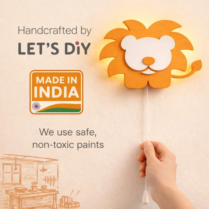 Silenor Lion Battery Operated MDF Wall Lamp - Orange media 10