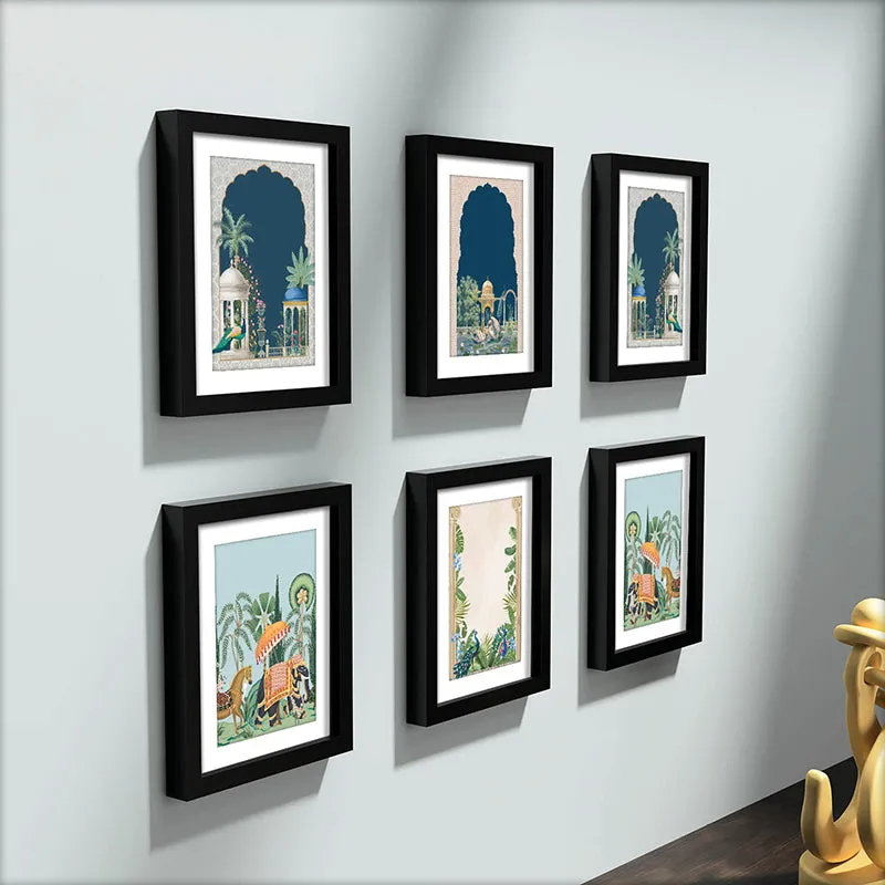 Mughal Nights Wall Art With Frame - Set Of Six media 7