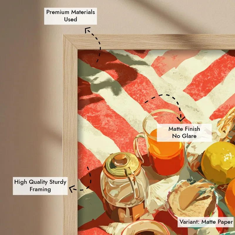 Scarlet Spread Canvas Wall Painting - Brown Frame media 7