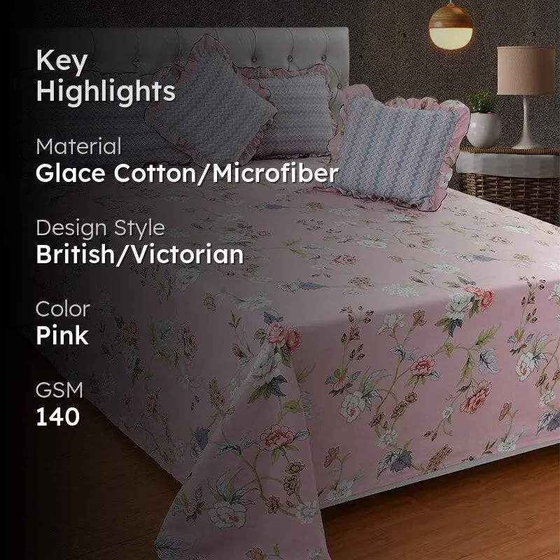 Magma Frilled Floral Microfiber Bedding Set - Five Piece Set media 2