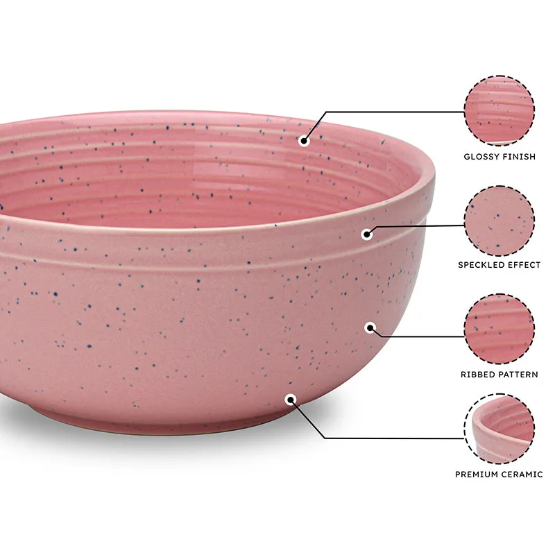 Velvet Glaze Serving Bowl (Pink/1000 mL) - Set Of Two media 3