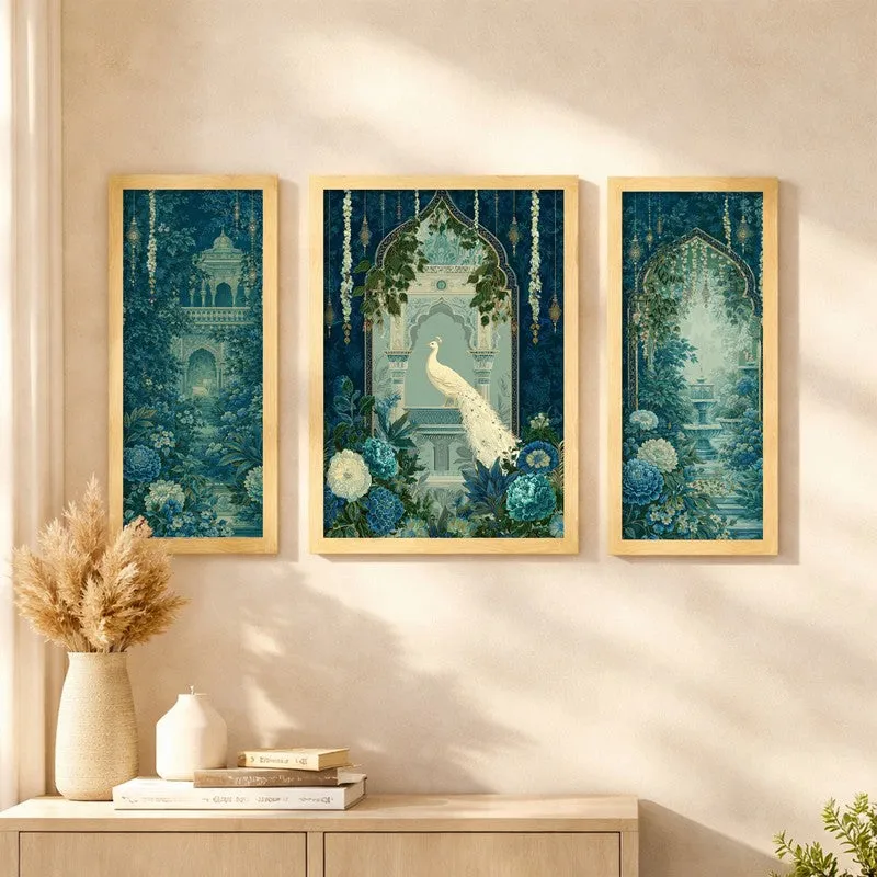 Majestic Peacock Wall Art With Frame - Set of Three media 3