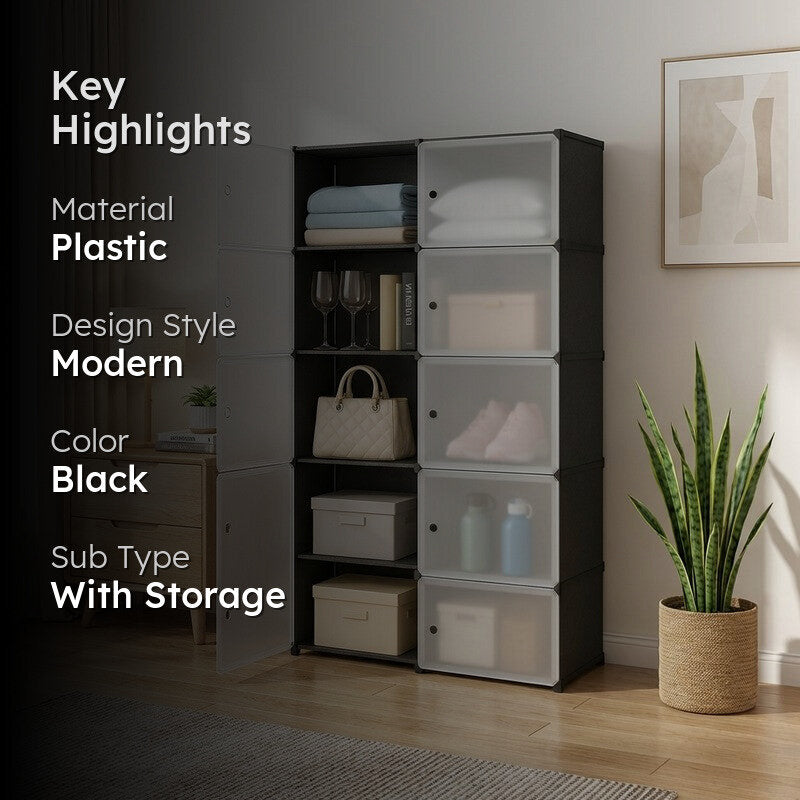 Rioware FlexiNest Modular Wardrobe Racks - Black media 2