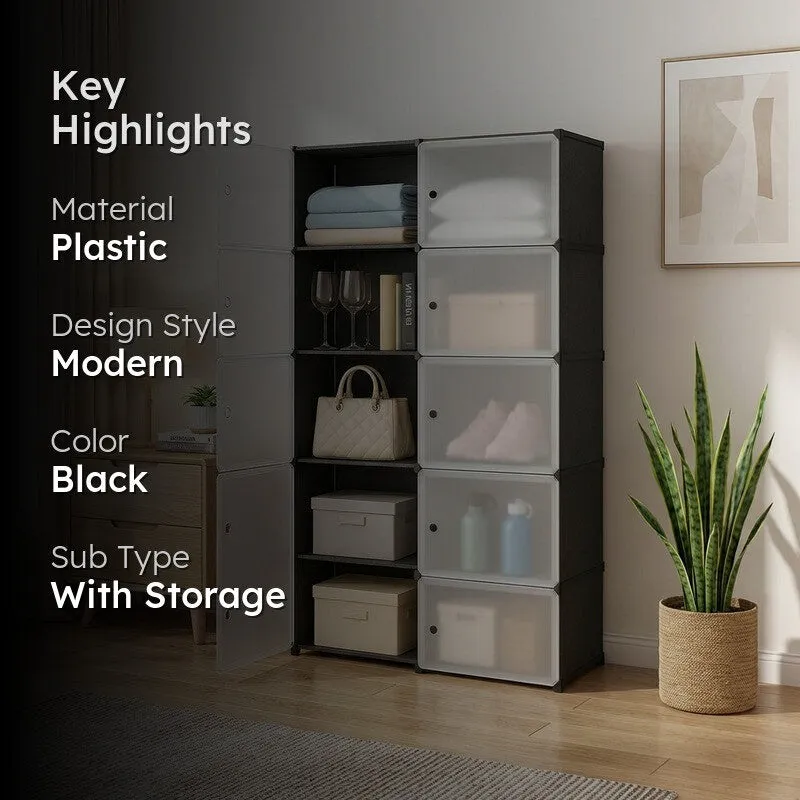 FlexiNest Modular Wardrobe Racks - Black - 2