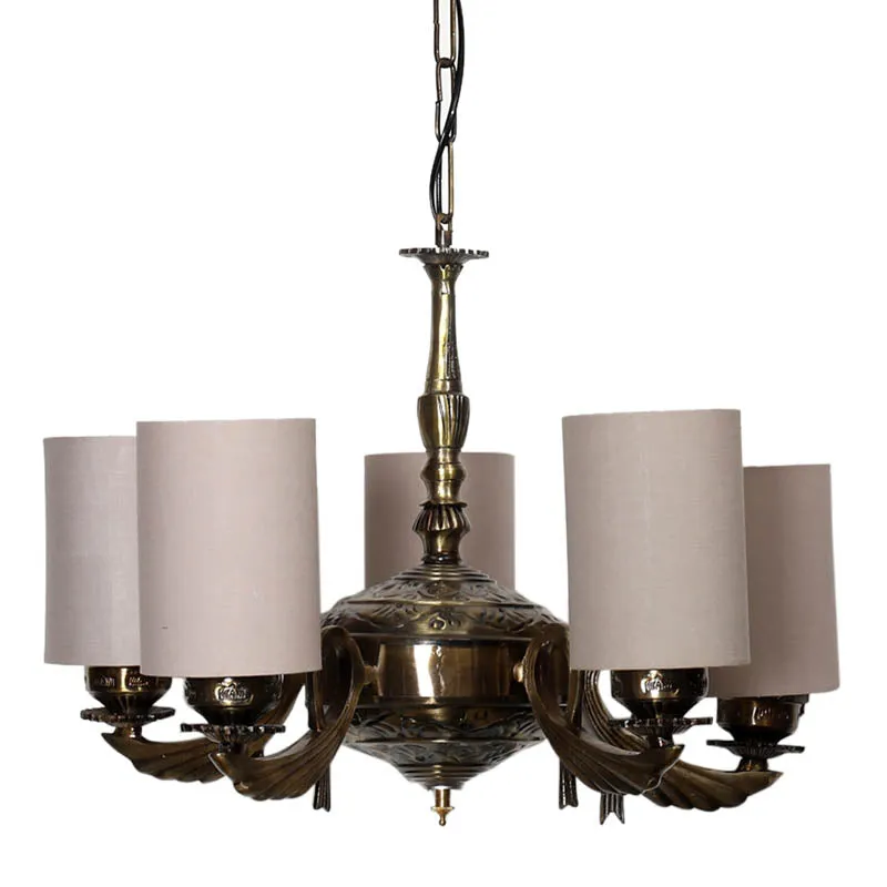 Shard Cylindrical Golden Antique Ceiling Lamp media 4