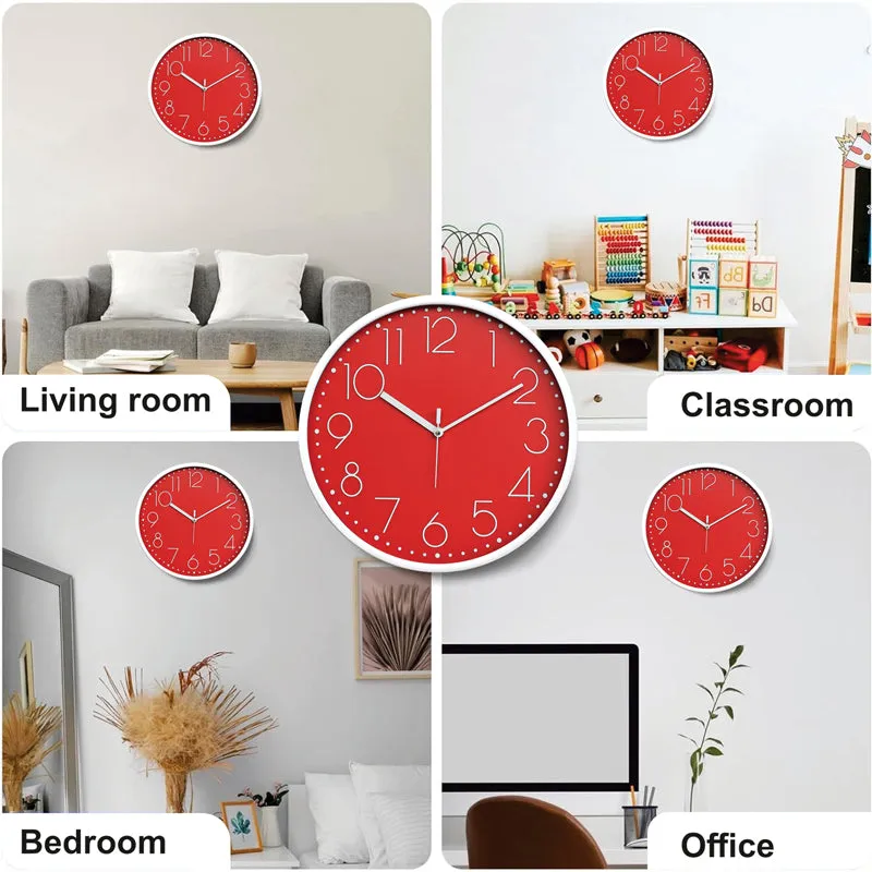Tynox Analog Wall Clock - Red, White media 6